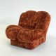 Vintage Italian Space Age armchairs in orange velvet
