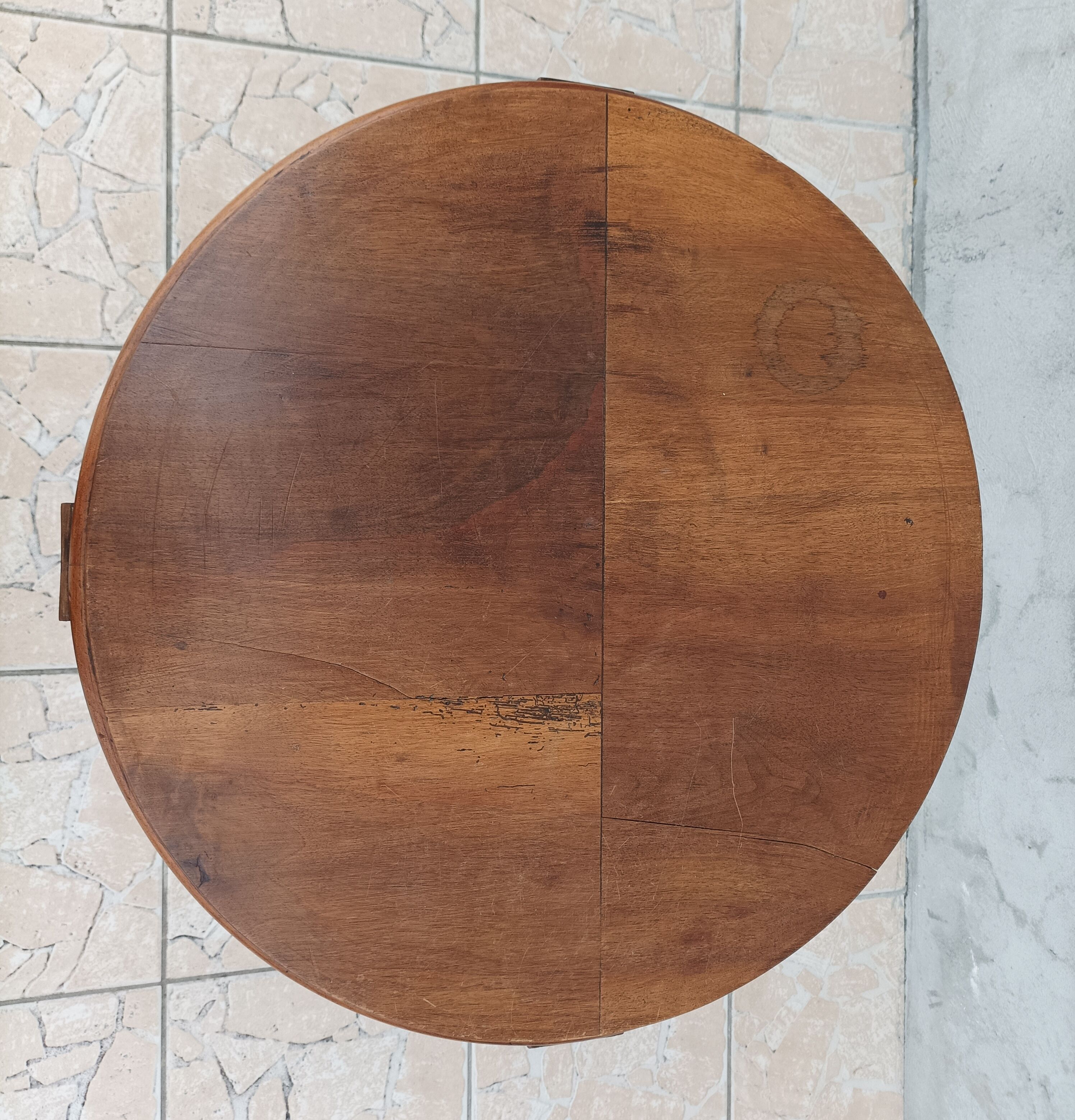 Art Deco pedestal table walnut side table