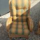 Pair of old armchairs wicker rattan & foot rest vintage year 60
