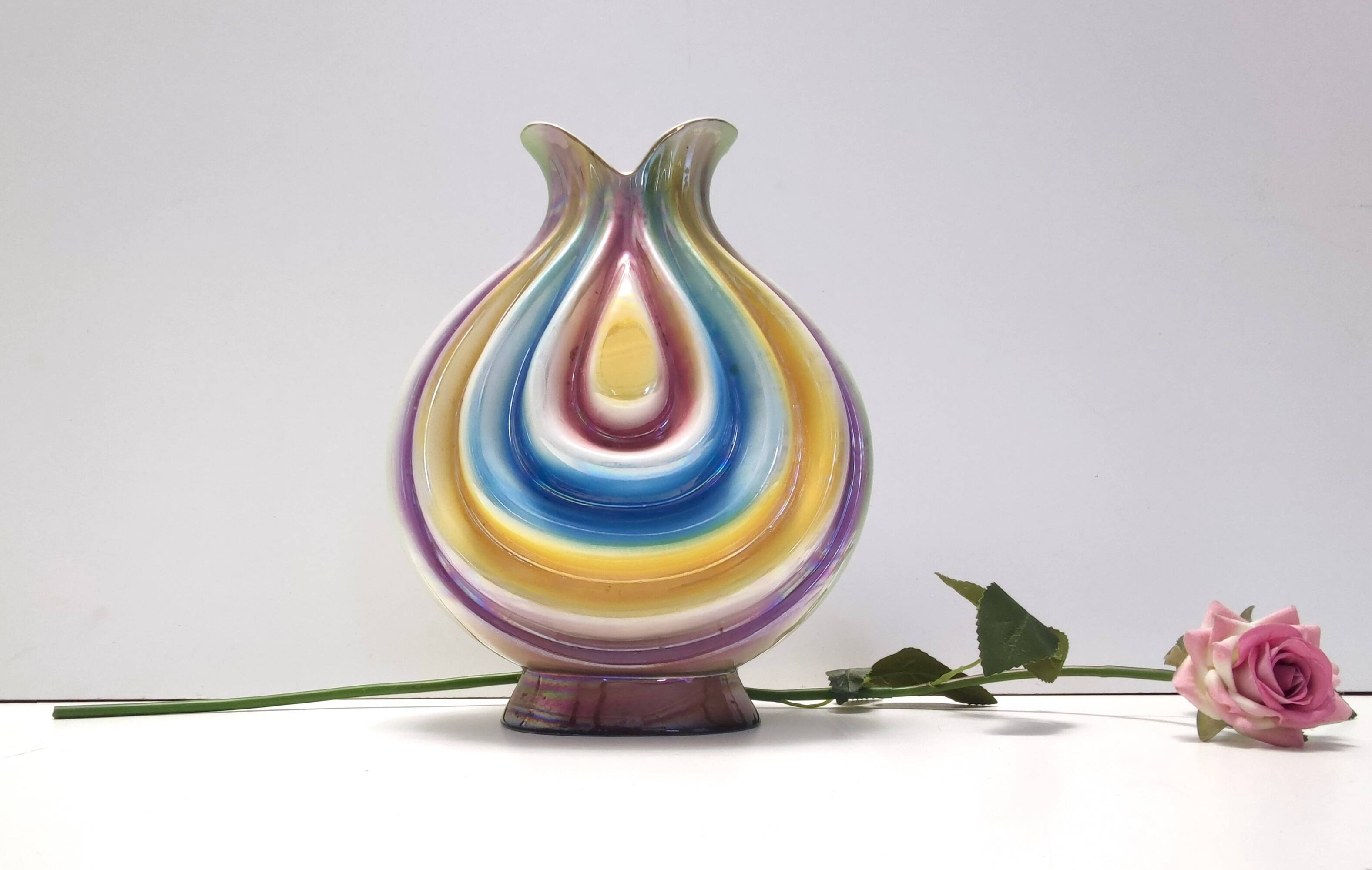 Ceramic Vase Attributed to Italo Casini with Iridescent Colors, Italy