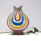 Ceramic Vase Attributed to Italo Casini with Iridescent Colors, Italy