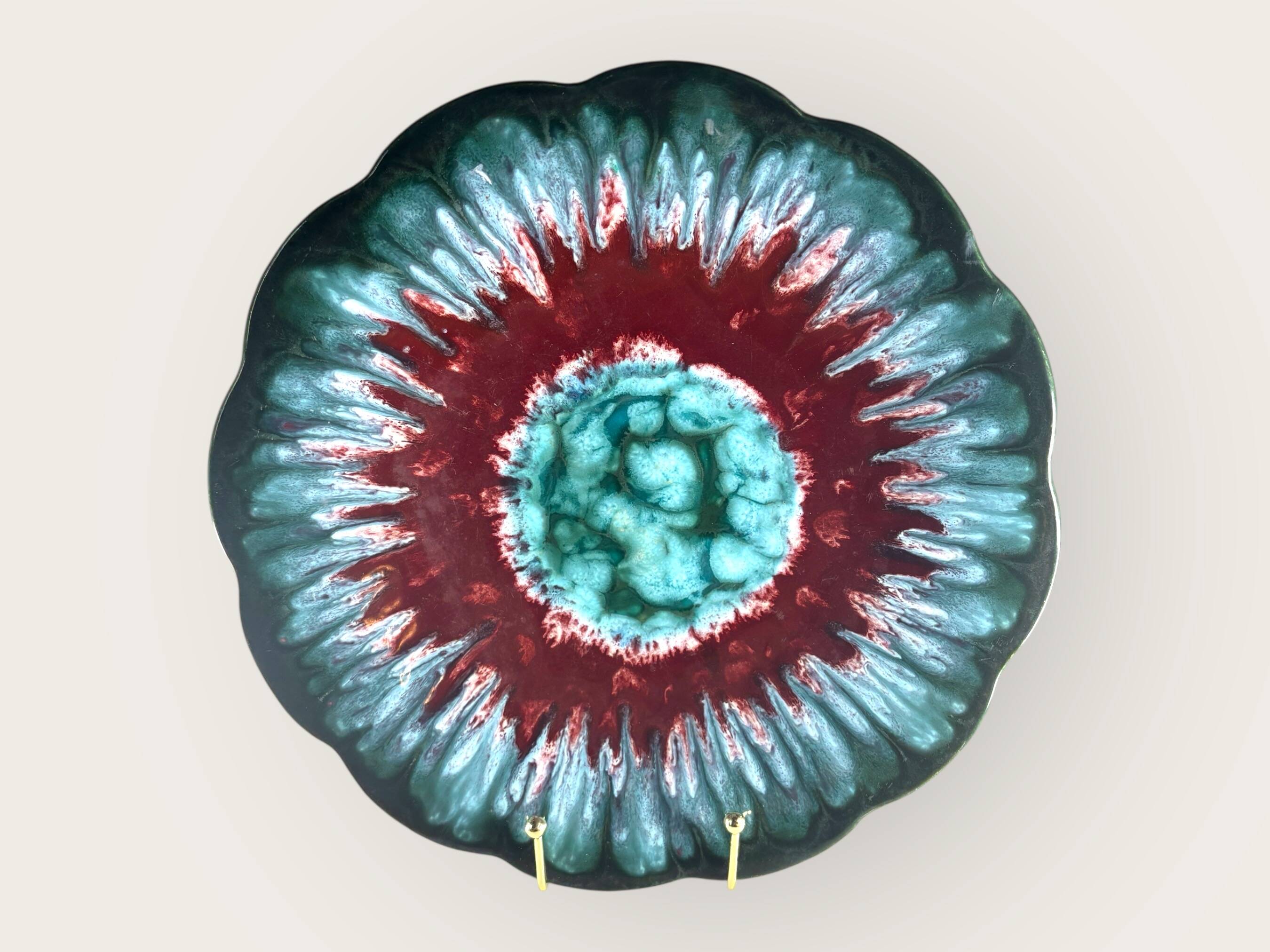 Longwy Tourmaline Platter, France, vintage 1960s, XL