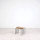 Tables empilables en métal / rotin par Carl Auböck