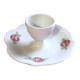 Porcelain egg cup with shabby chic style floral bouquet decoration Romanticism