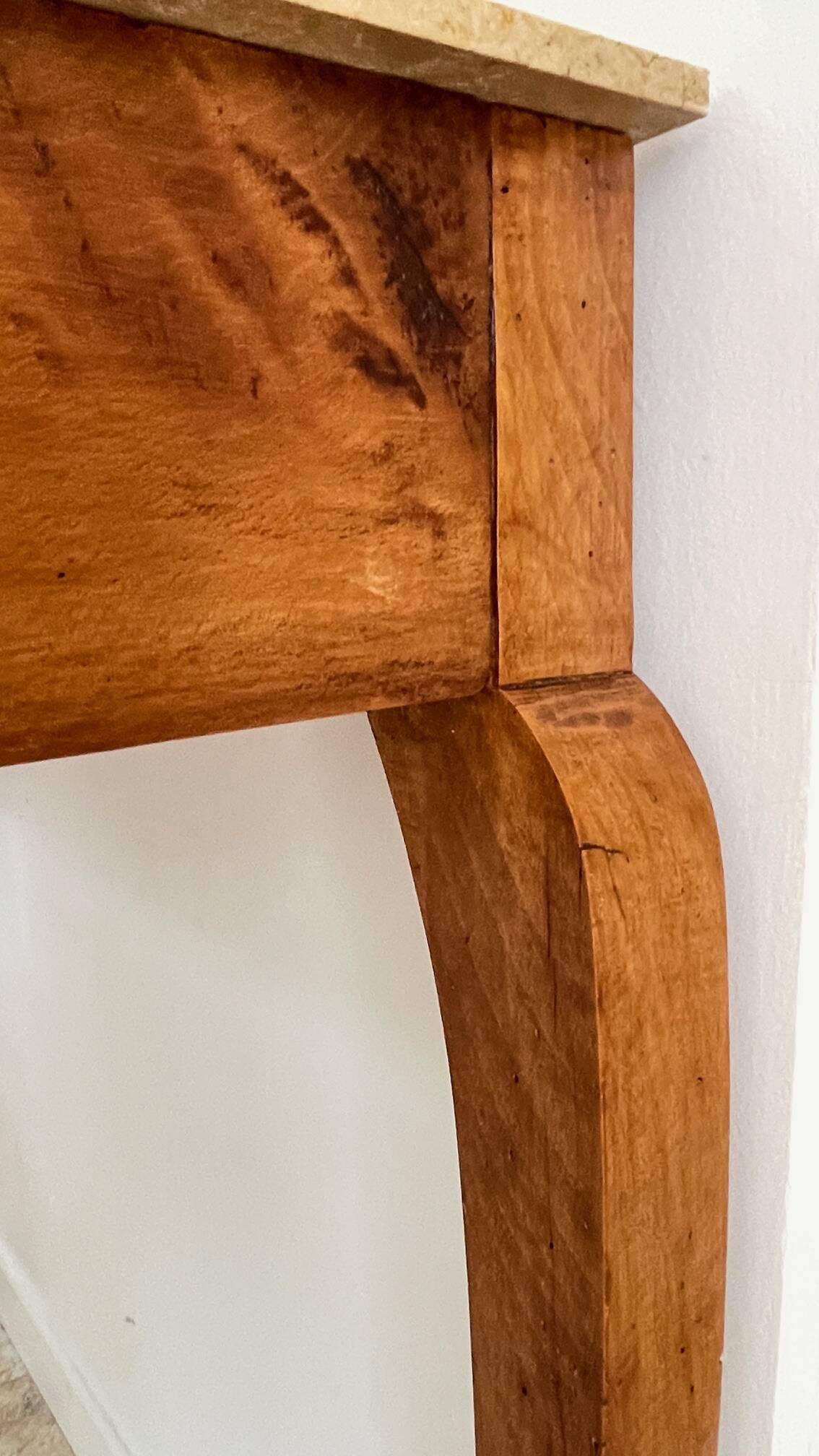 Vintage wood and marble console desk