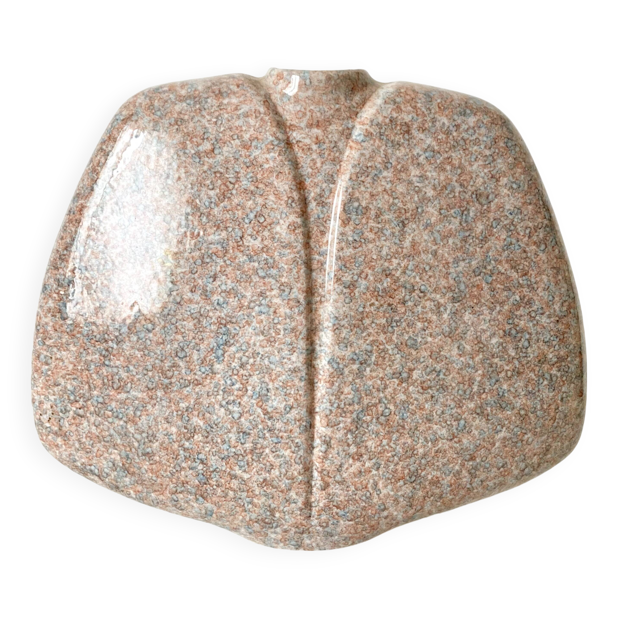 Virebent lens design vase with granite look, 1970s