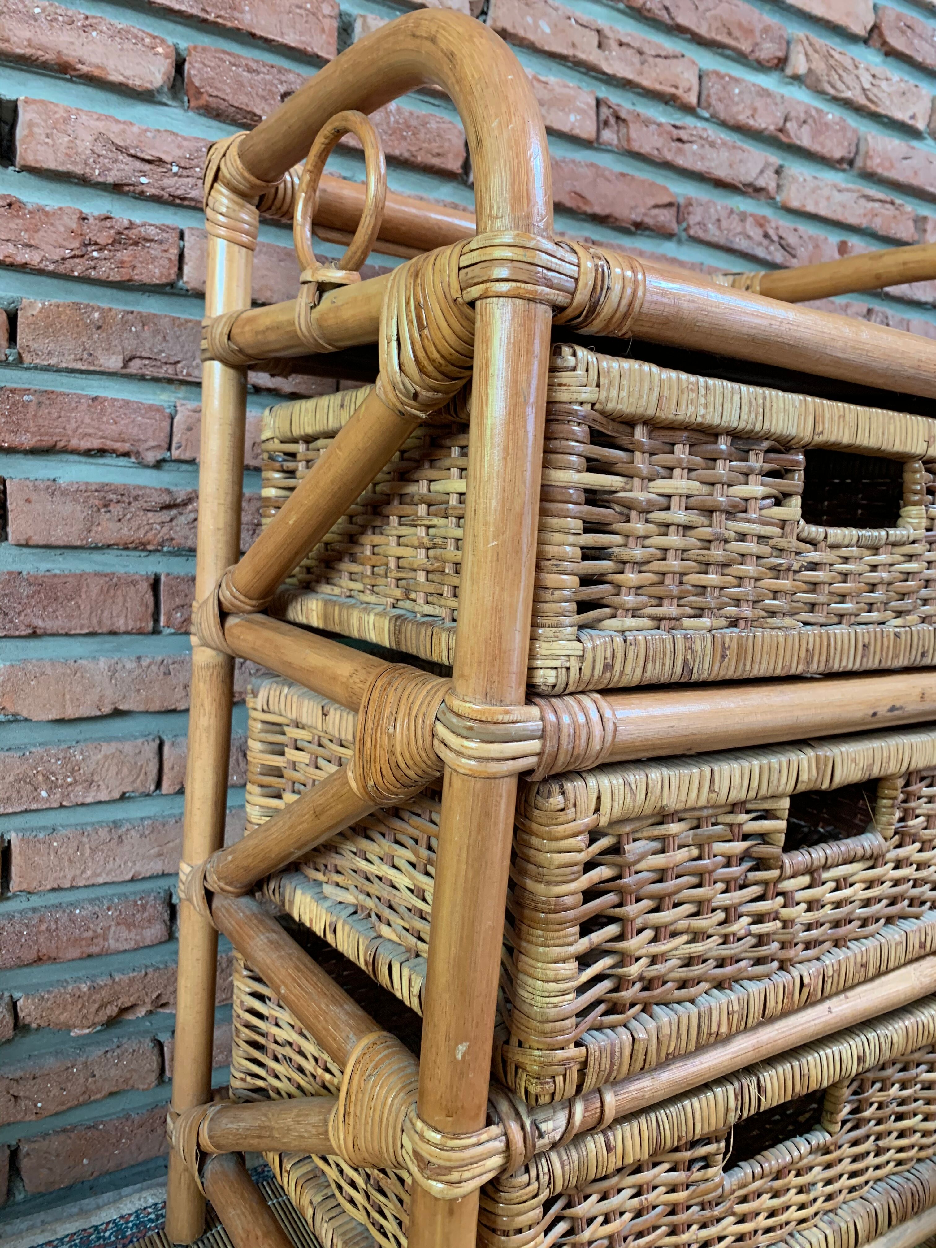 Rattan and wicker dresser