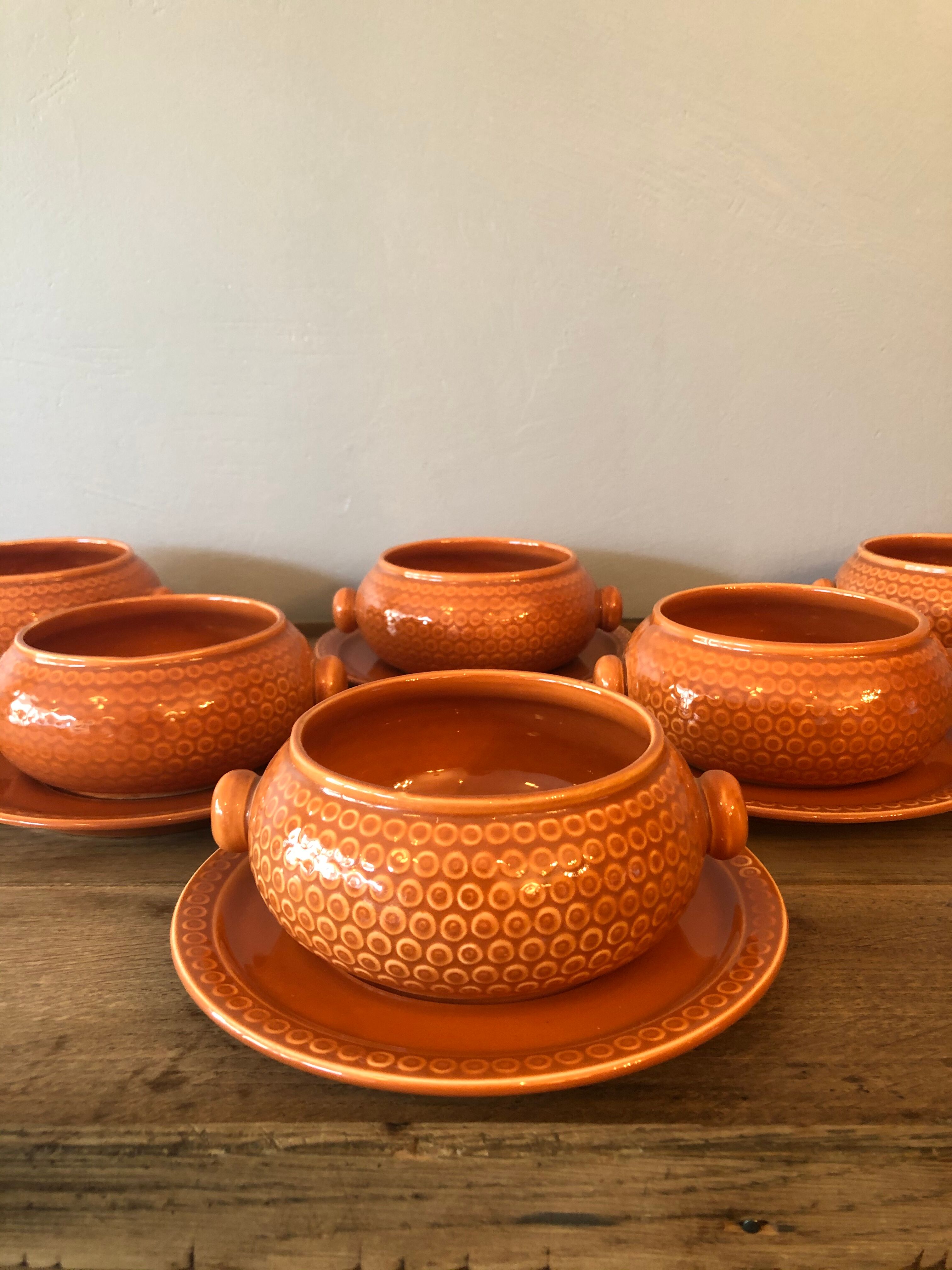 Set of 6 Gien soup bowls