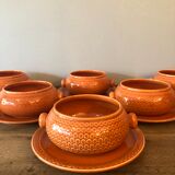 Set of 6 Gien soup bowls