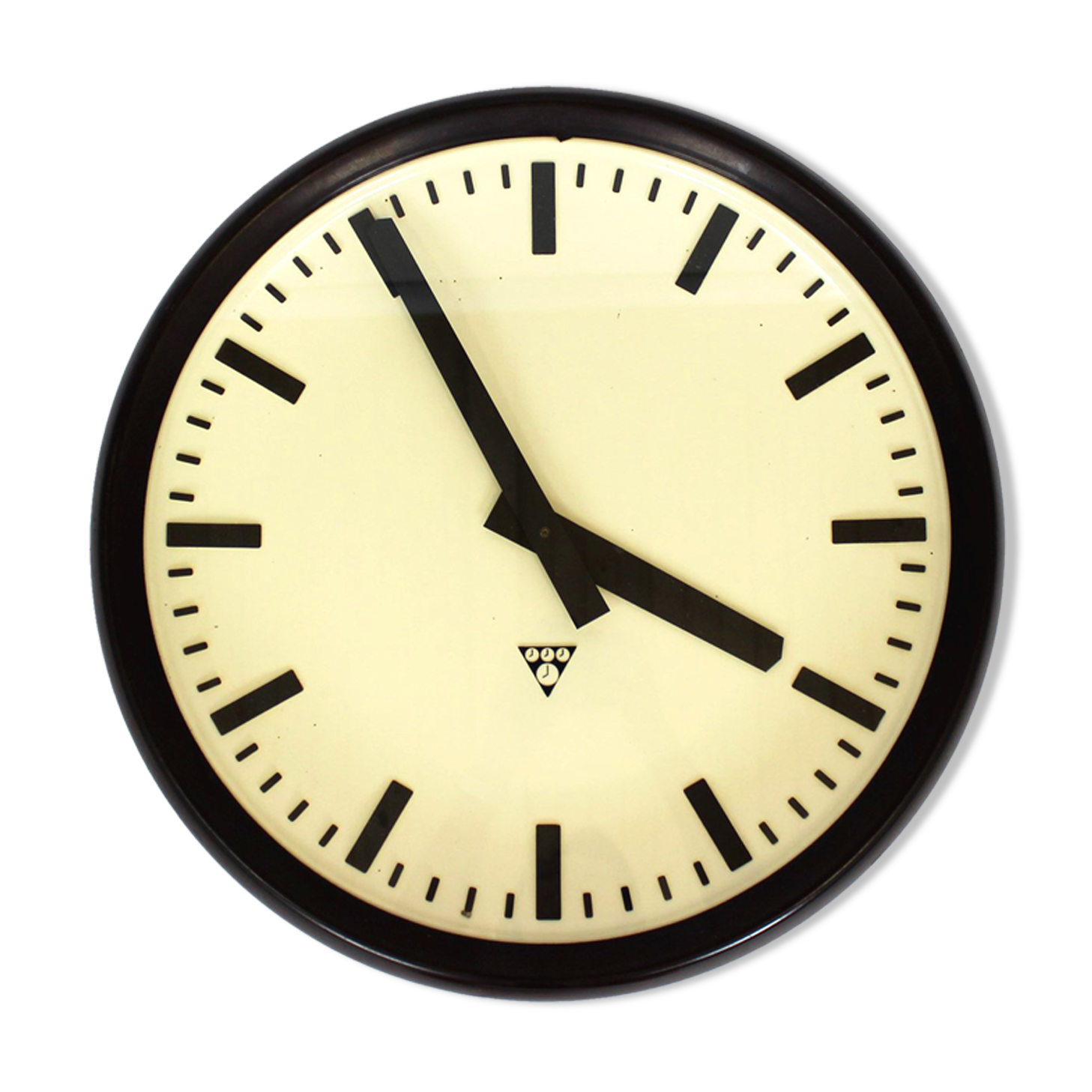 Bakelite railway clock from pragotron, 1950s