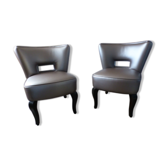 Pair armchairs art deco