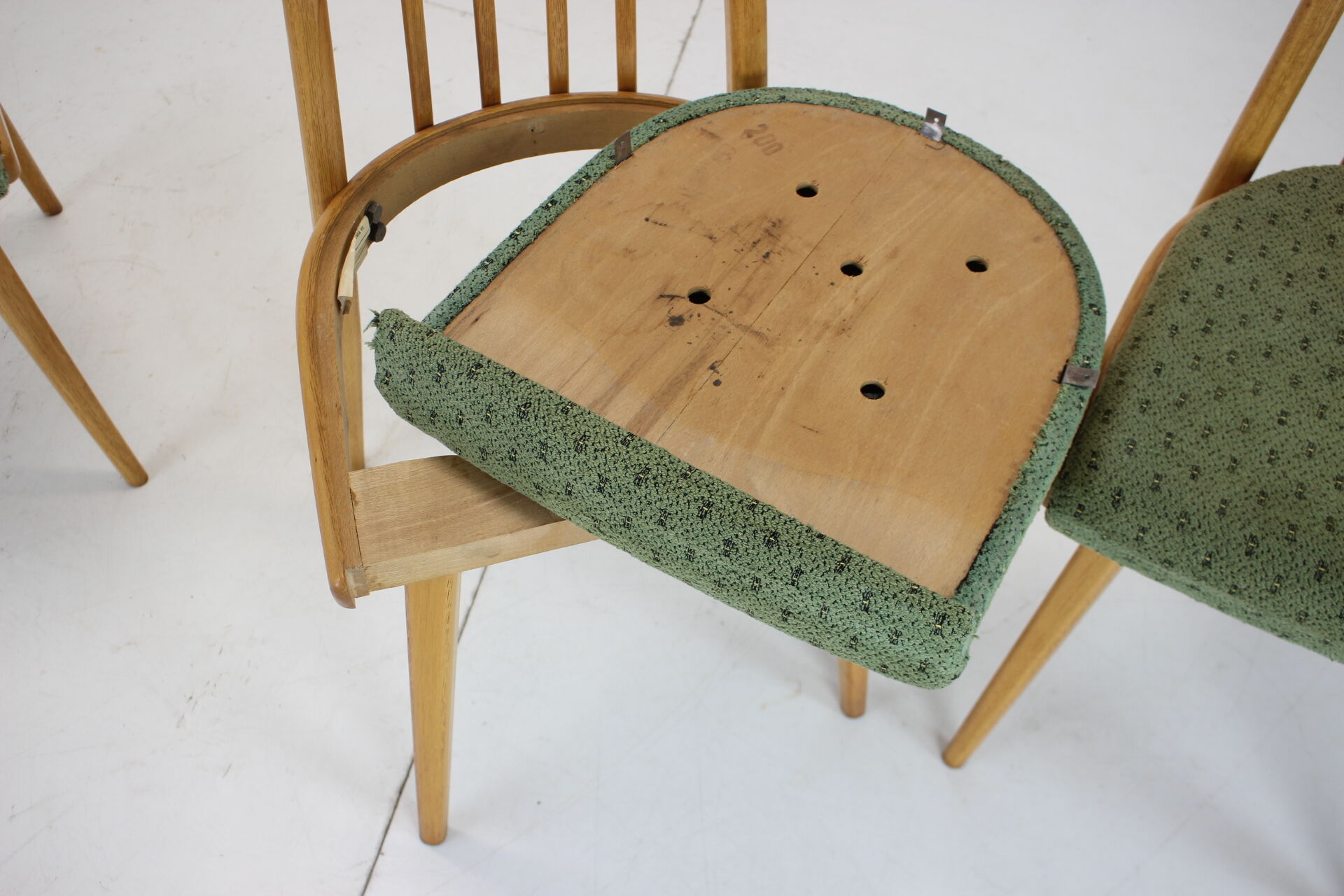 1970s set of four dining chairs by Ton, Czechoslovakia