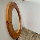 Pine wall mirror by Glasmäster Markaryd, Sweden, 1967