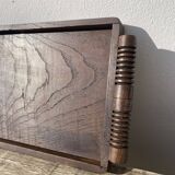 Rectangular art deco turned wood tray