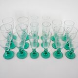 Set of wine and champagne glasses, 1970s, made in Italy