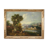 Peinture de paysage huile sur toile du 20ème siècle