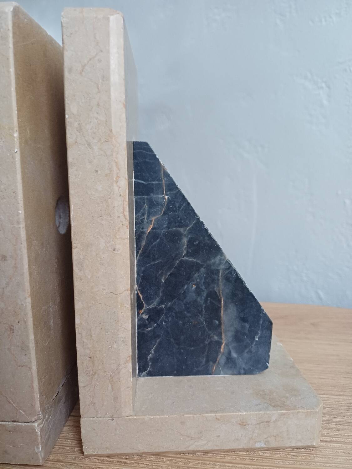 2 Stone Bookends – Art Deco Minimalist Design, France, c. 1930s–1950s