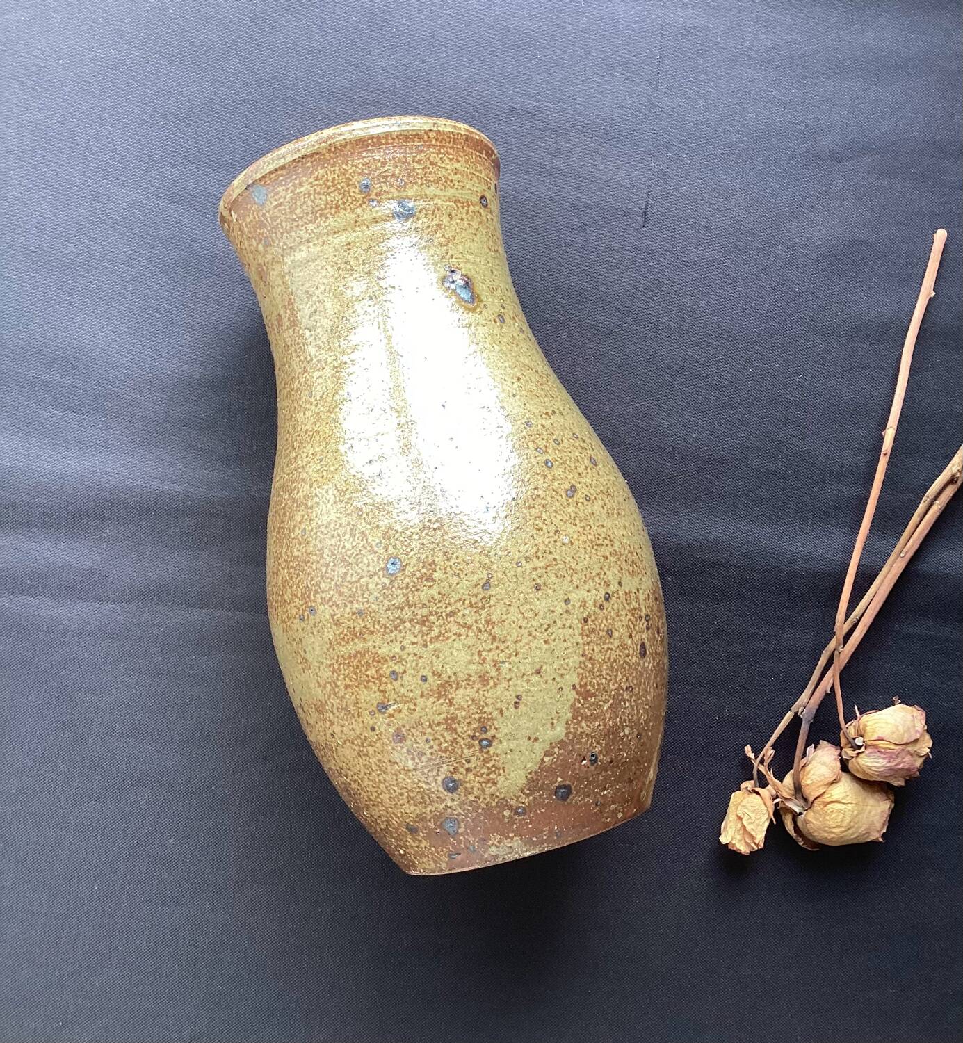 Large pyrite stoneware vase