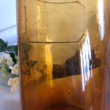 Amber jar, bubbled glass