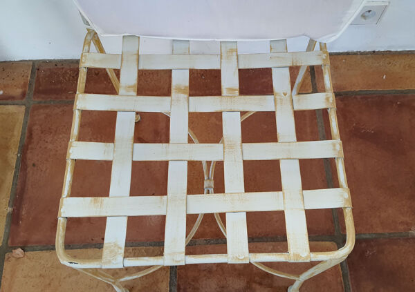 Chaise En Fer Forgé Patinée