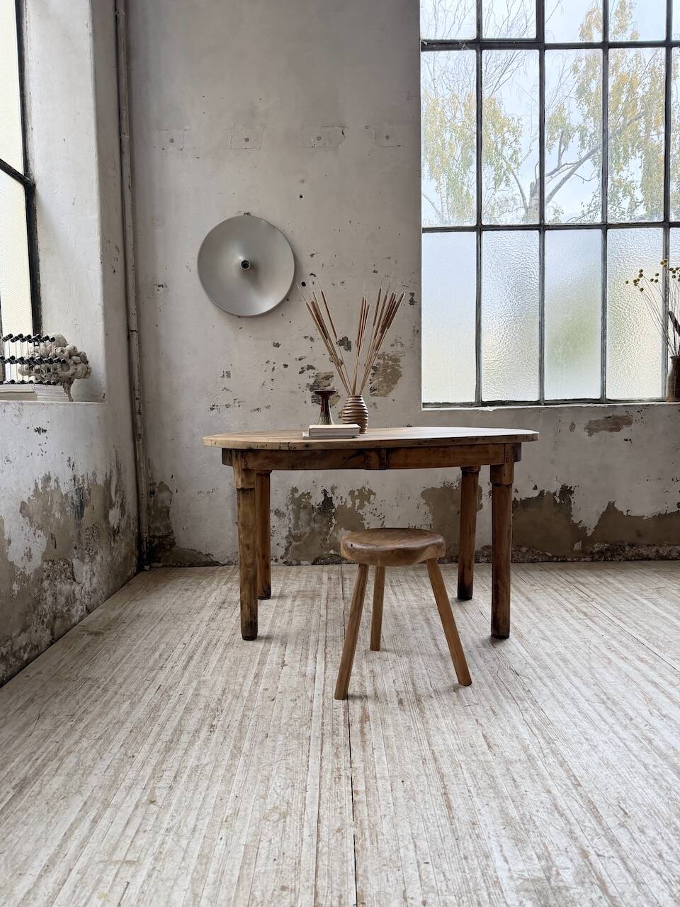 Oval walnut farmhouse table