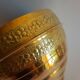 Old vintage brass floral frieze pot cover