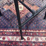 Série de 5 tabourets style industriel en métal et cuir, travail moderne