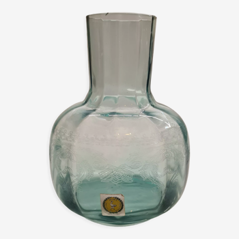 Ancienne vase en verre gravé IVIMA Made in Portugal