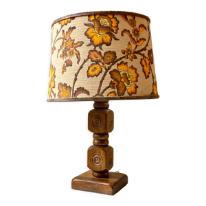 lampe de salon bois tourné