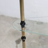 Glass and brass shop window display shelf 1950