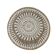 Round jute rug with white relief patterns, 90 cm