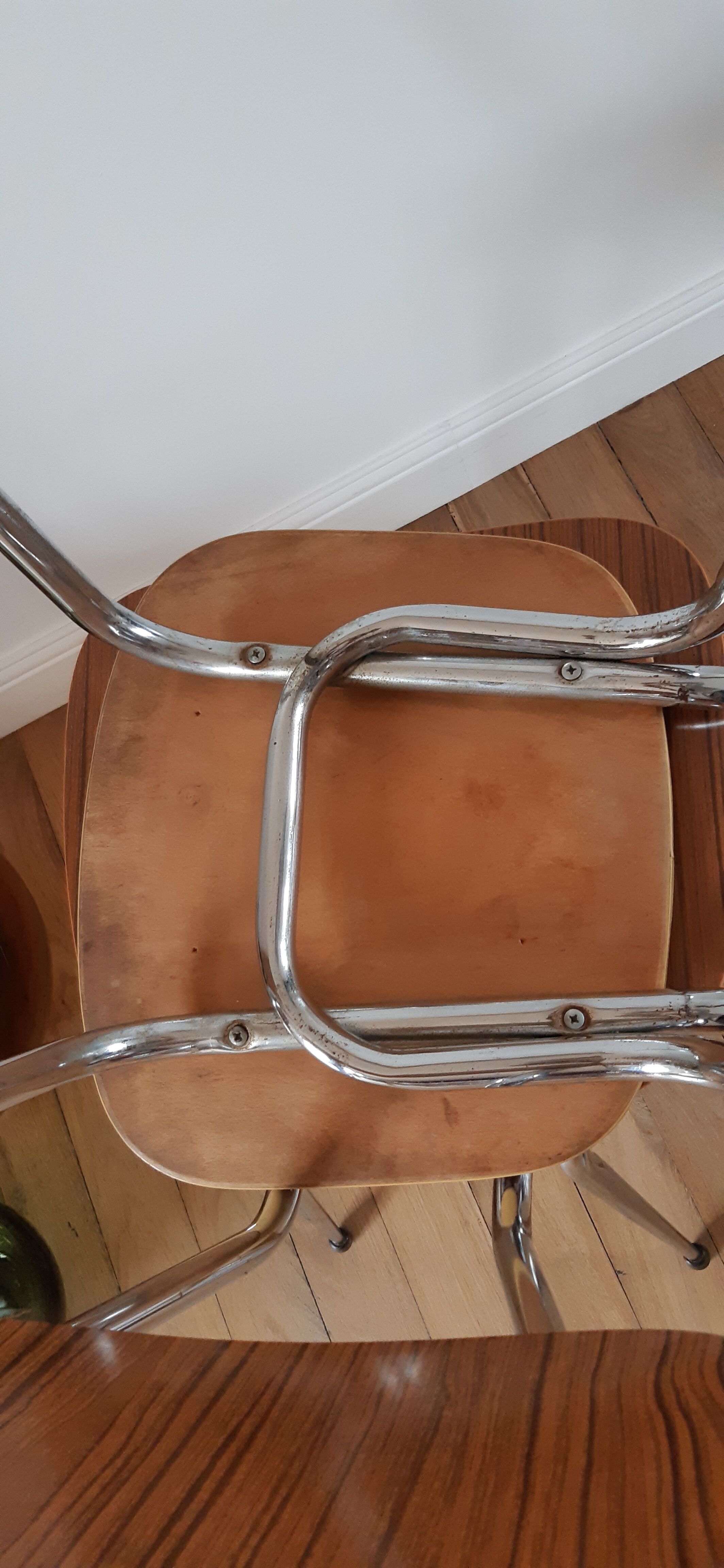 Duo de chaises en formica années 70