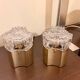 Pair of Space Age lamps from the 70s – Made in Italy – sculpted glass –