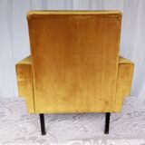 Vintage yellow velvet armchairs