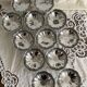Vintage stainless steel cups on foot