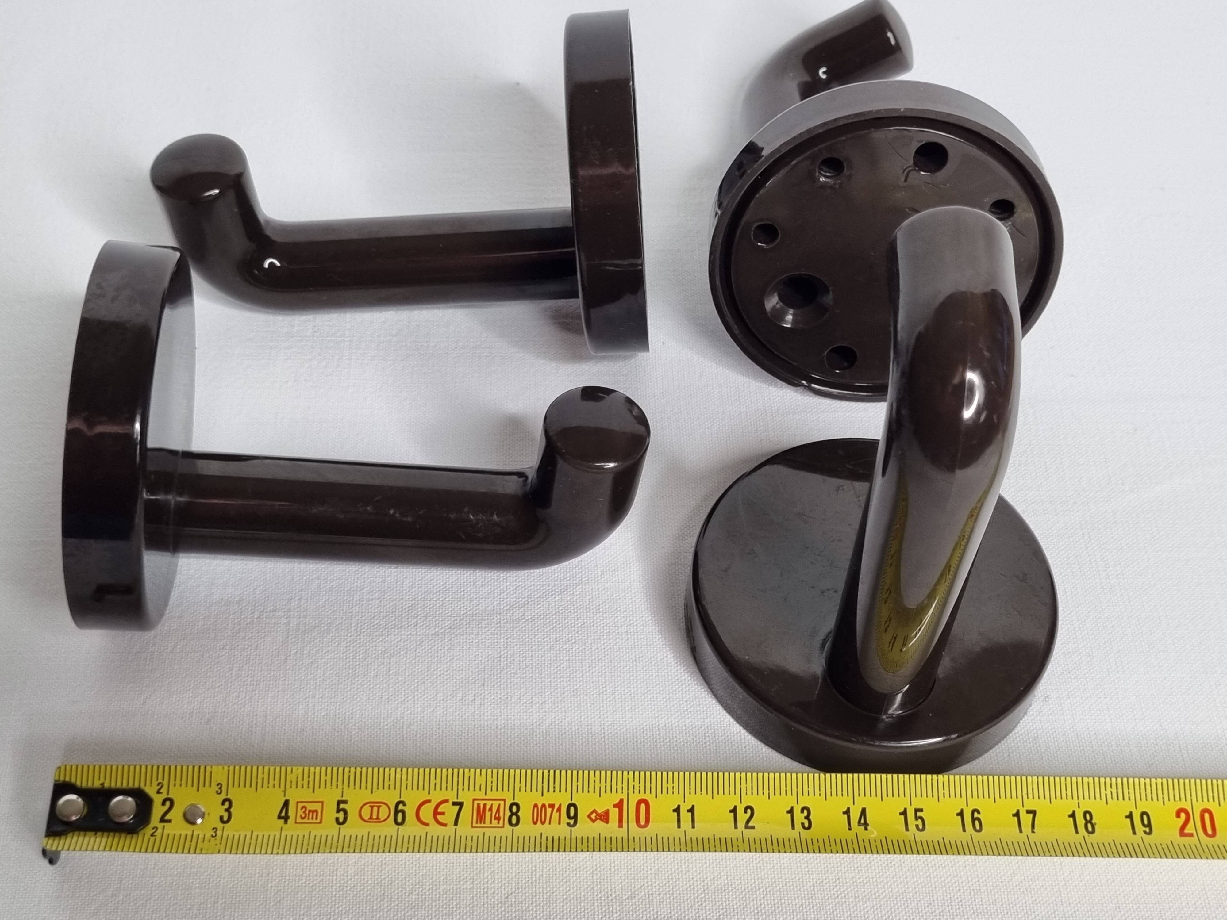 Set of 4 vintage 70s wall hooks, 10 cm