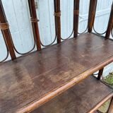 Vintage rattan bookcase shelf from the 70s