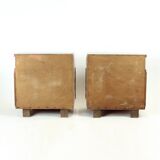 Pair Of Art Deco Bedside Tables In Walnut, Czechoslovakia 1930s