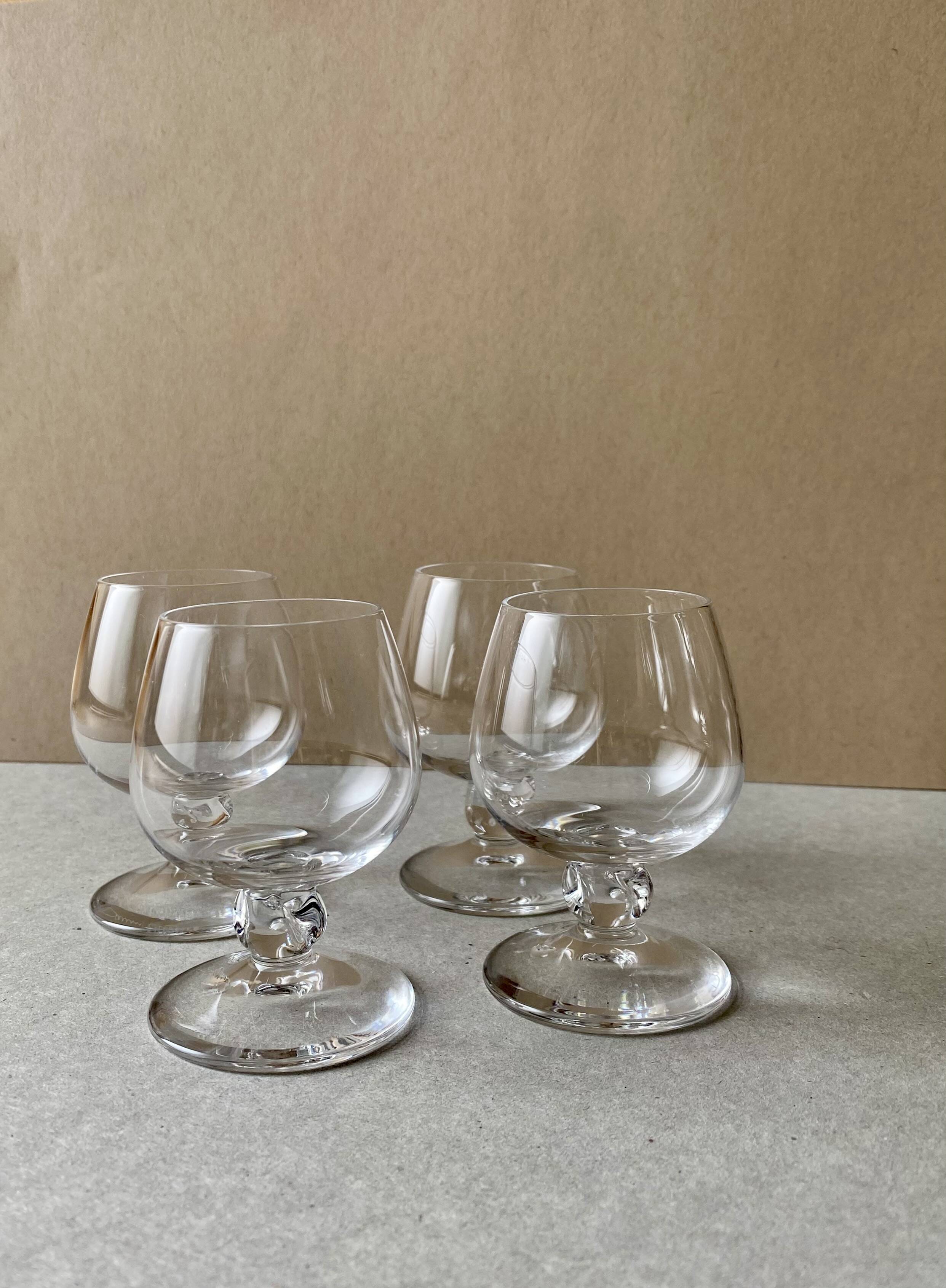 4 crystal digestif glasses Daum France – Orval model