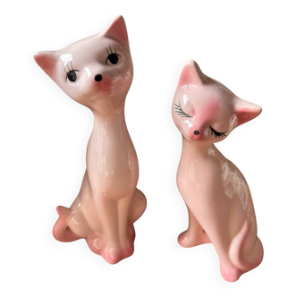 Ceramic cat duo