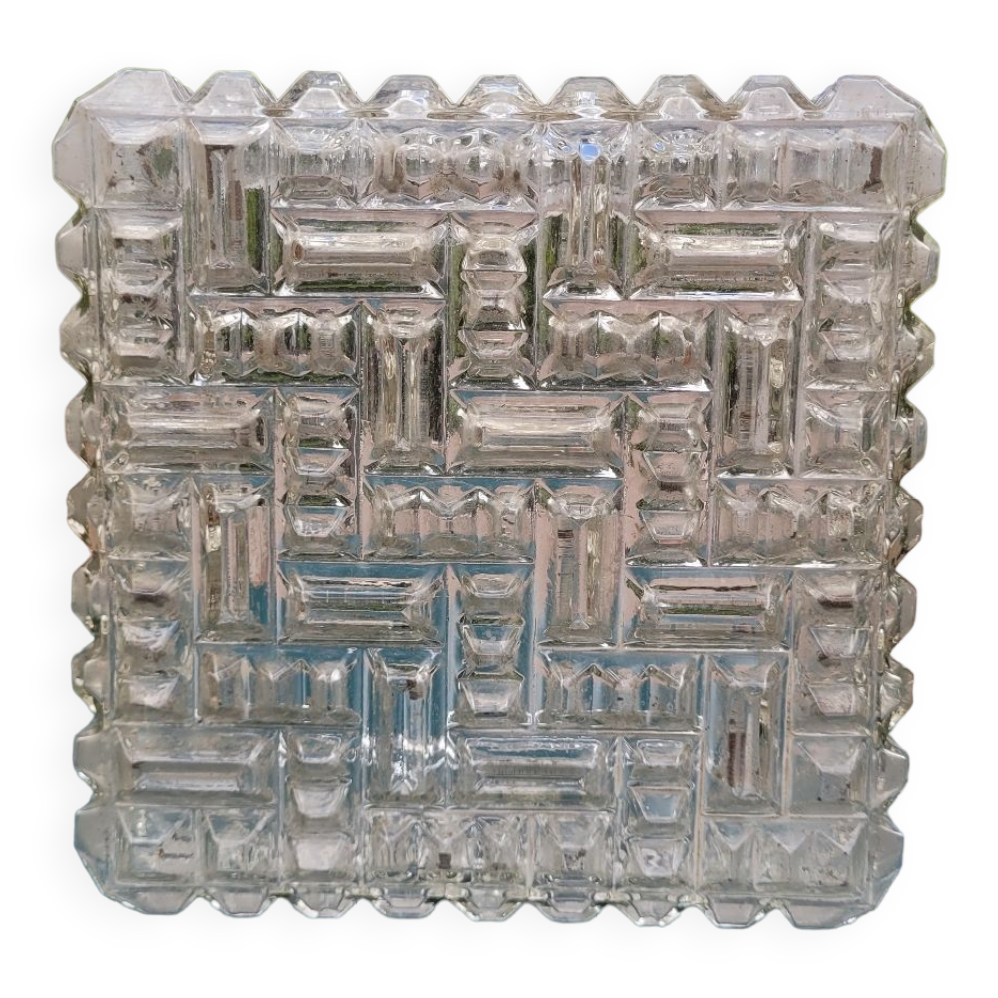 Square glass ceiling lamp