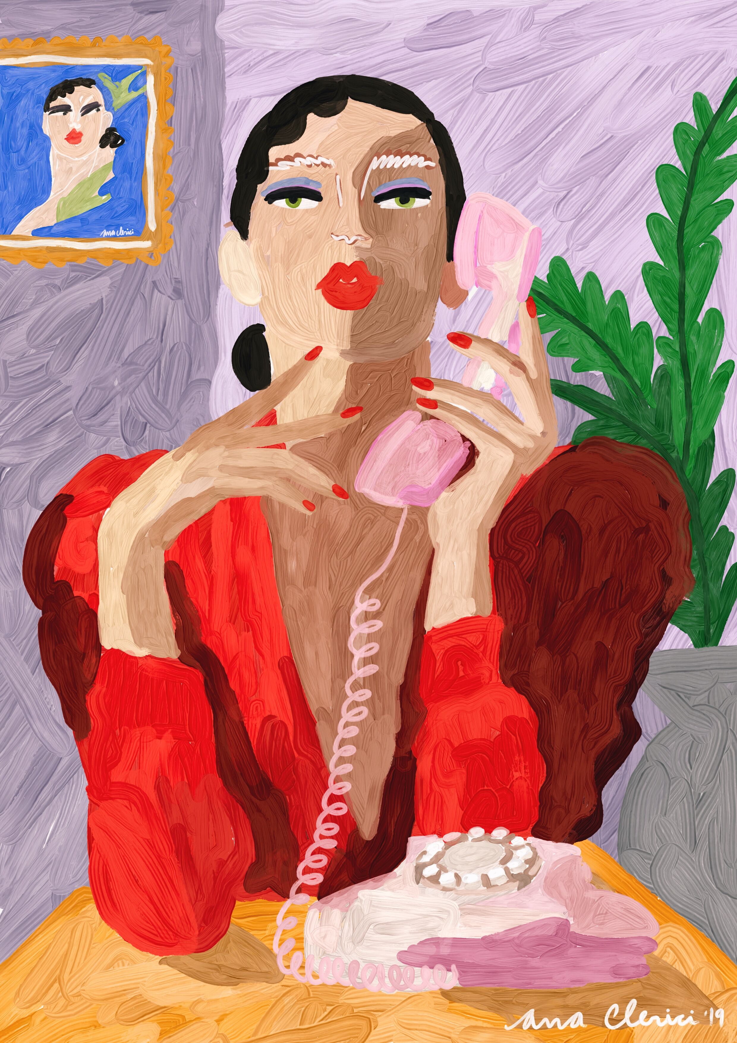 "Hablando conmigo misma" 30x42cm