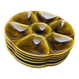 Set of 6 Gien oyster plates