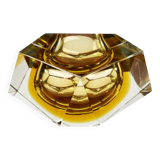 Vintage Italian Sommerso yellow glass bowl, Murano, 1970s.