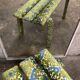 Flowered velvet bench