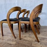 Set of 6 Baumann Gondola bistro chairs in curved wood
