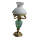 vintage turquoise opaline table lamp electrified brass adorned