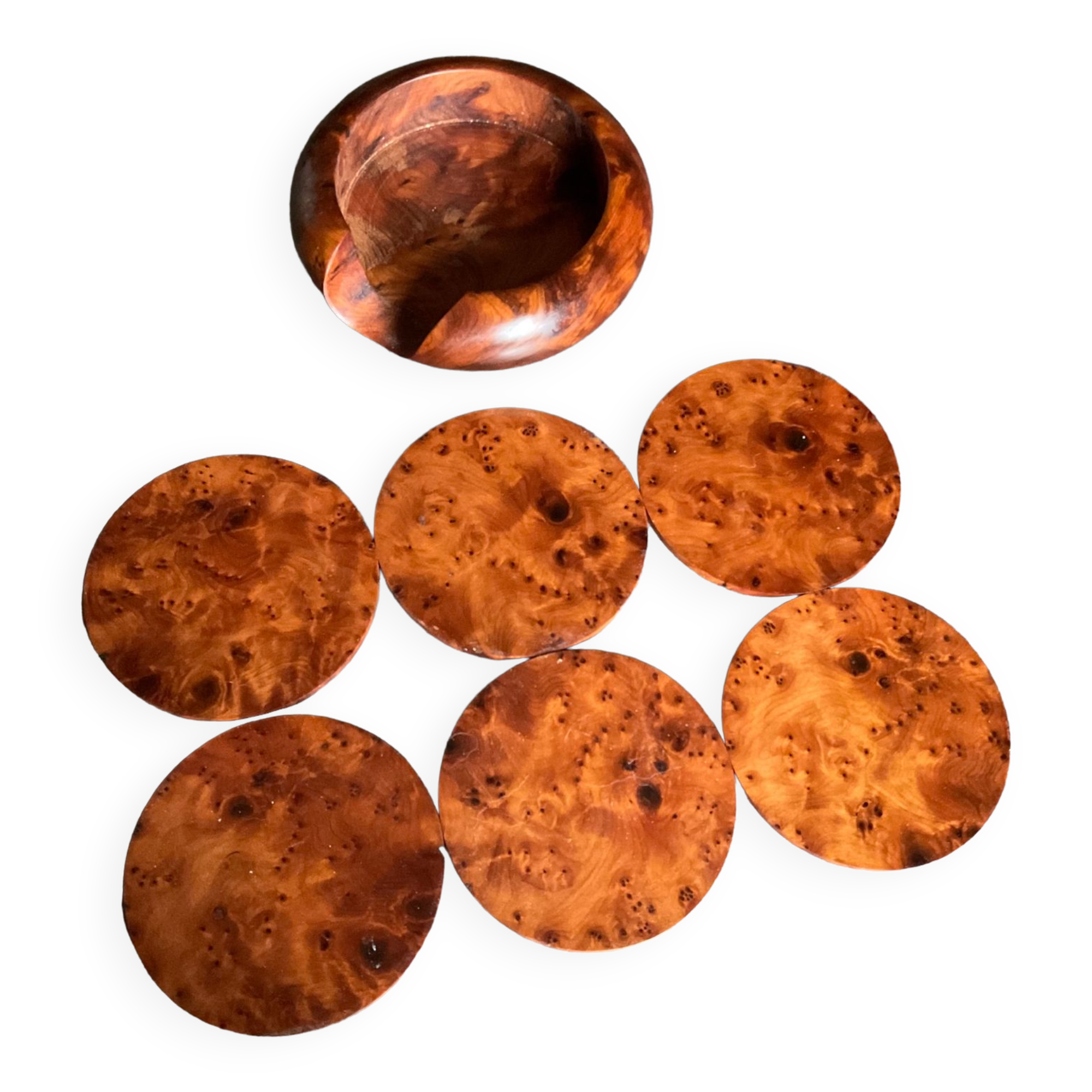 Vintage elm coasters