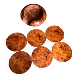 Vintage elm coasters