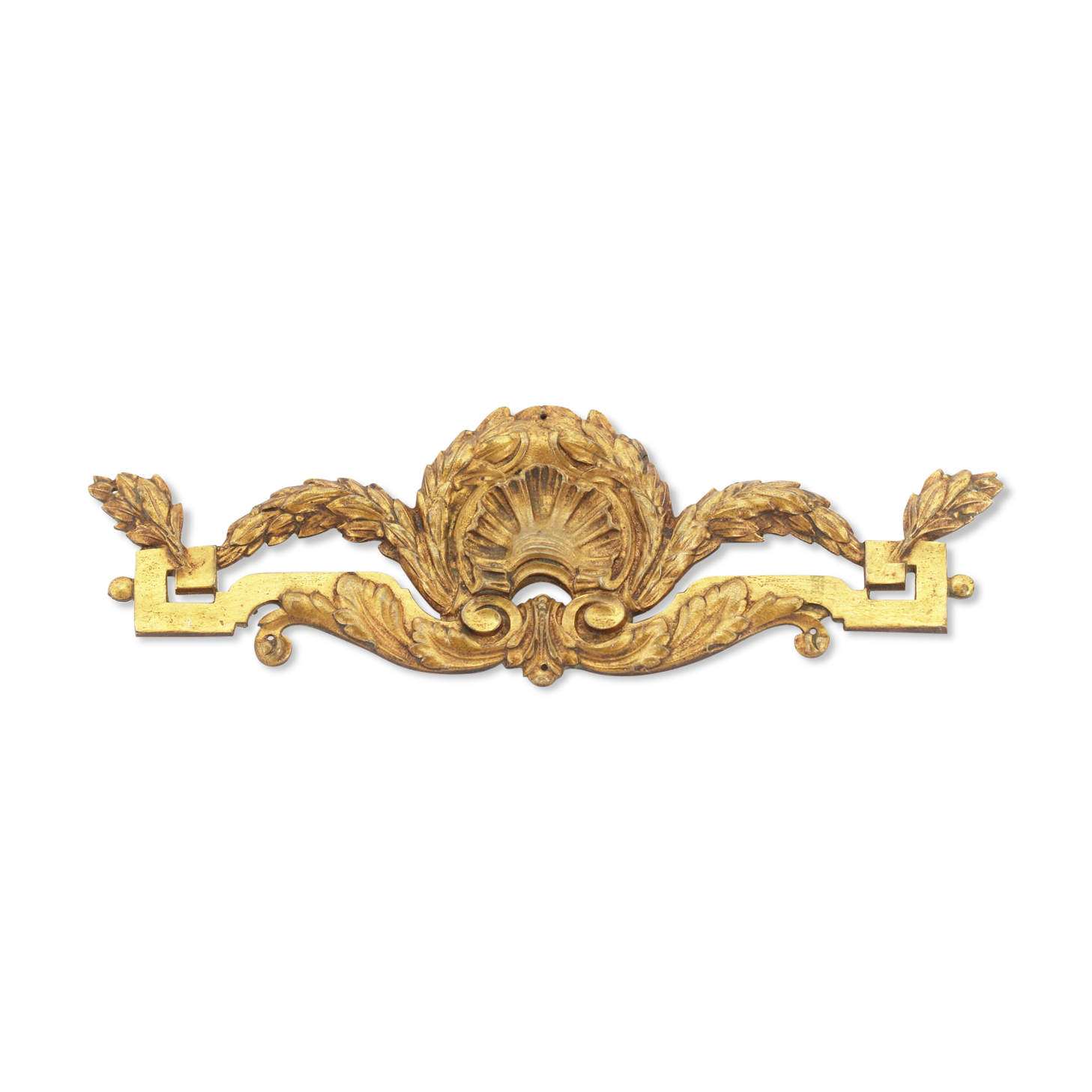 Old brass pediment